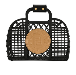 Small Plastic Basket Bag, Plastic, Black, 2449, DB, 2*